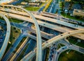 Close up Interchange , Loops , and Highways Interstate 35 and Toll Road 45 Austin Texas Transportation