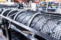 Close up of interior of industrial plant workshop. Agricultural engeneering Royalty Free Stock Photo