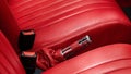 Close Up Of Interior Of Red Classic Vintage Car Royalty Free Stock Photo