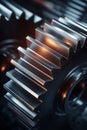 Close-up of Interlocking Metallic Gears Highlighting Precision Engineering and Mechanical Design in Modern Machinery Innovations Royalty Free Stock Photo