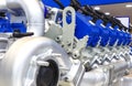 Close up of internal combustion engine Section of powerful automotive motor Royalty Free Stock Photo