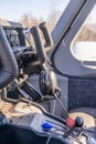 A close-up of the internal dashboard panel of a small aircraft Royalty Free Stock Photo
