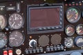 A close-up of the internal dashboard panel of a small aircraft Royalty Free Stock Photo