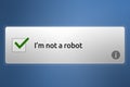 Close-up of Internet CAPTCH / Robot Human Verification Checkbox Code Royalty Free Stock Photo