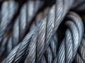 Textured steel cables close-up