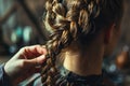 Close-Up of Intricate Braided Hairstyle.