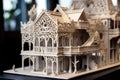 close-up of intricate 3d printed house model