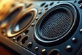 Close-up Detailed View of a High-Quality Speaker System Royalty Free Stock Photo
