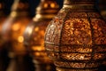 close-up of intricate designs on antique lamps Royalty Free Stock Photo