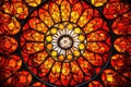 close up of an intricate mandala design on a stained glass