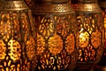 close-up of intricate moroccan lantern patterns