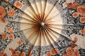 close-up of intricate patterns on a paper parasol Royalty Free Stock Photo