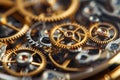 Close-up of intricate watch gears and mechanisms Royalty Free Stock Photo