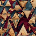 Close-Up of Intricate Wooden Shape Pattern. Generative AI.