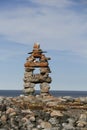 Close-up of Inukshuk Inuksuk landmark near Arviat, Nunavut