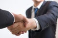 Close up investor businessman handshake with partner vendor. Businessman shaking hands Using as business success concept, Royalty Free Stock Photo