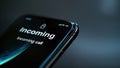 Close-Up of iPhone Screen Displaying Incoming Call. Generative ai