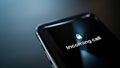 Close-Up of iPhone Screen Displaying Incoming Call. Generative ai