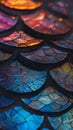 Close-up of iridescent mosaic tiles with vibrant colors Royalty Free Stock Photo