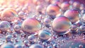 Close-up of iridescent spheres reflecting light, exhibiting a captivating interplay of colors and textures. Generative AI Royalty Free Stock Photo