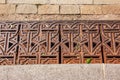 Close-up iron grate drainage system for draining rainwater in Slovakia Royalty Free Stock Photo