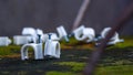 Close up iron nails on the table Royalty Free Stock Photo