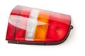 Close-up on an isolated generic rear light of a car on white background