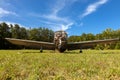 Close up isolated image of an abandoned rusty Beechcraft Musketeer A23