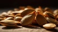 Close-Up of Isolated Pumpkin Seeds on Dark Background