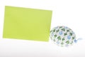 Close-up of isolated wish card and Easter egg Royalty Free Stock Photo