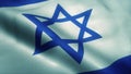 Close up of Israel flag waving in wind. 3d illustration Royalty Free Stock Photo