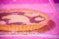 Close up of an Italian Chocolate Tart under Tulle Protection against Flies Royalty Free Stock Photo