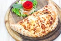 Close up italian pizza calzone