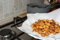 Close Up Of An Italian Traditional Fried Food Called Strufoli.