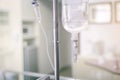 Close up IV saline solution drip for patient Royalty Free Stock Photo