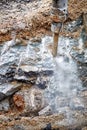 Close up of jackhammer - worker man using a jackhammer to drill into concrete Royalty Free Stock Photo