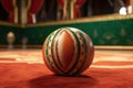 close-up of a jai alai ball pelota on a court