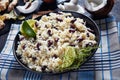 Close-up of Jamaican Rice and Red Beans