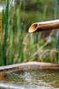 Close up of a japanese bamboo fountain Royalty Free Stock Photo