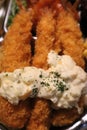 Close up of Japanese fried shrimp Royalty Free Stock Photo