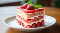 Close up of a Japanese strawberry short cake