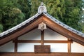 Close up of Japanese tradition roof and wood structure of ancient building in Kyoto, Japan. Royalty Free Stock Photo