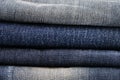 Close up of jeans pile Royalty Free Stock Photo