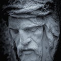 Close Up Jesus Christ Crown Of Thorns. Fragment Of Antique Statue
