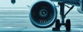 Close Up of a Jet Engine on a Runway Royalty Free Stock Photo