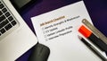 Close up of job search checklist Royalty Free Stock Photo