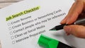 Close up of job search checklist Royalty Free Stock Photo