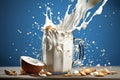 close-up of a jug of milk sapped on all sides Royalty Free Stock Photo