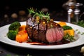 Close up of juicy beef tenderloin dish