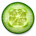 Close Up of a Juicy Green Cucumber Slice Royalty Free Stock Photo